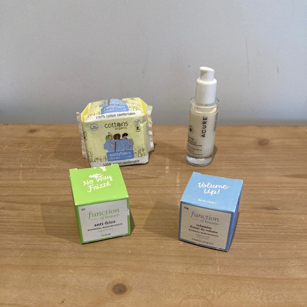 Clean Beauty Personal & Hair Care Trio: Function of Beauty, Acure & Cottons